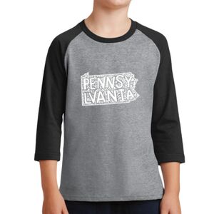 Youth Core Blend 3/4 Sleeve Raglan Tee Thumbnail